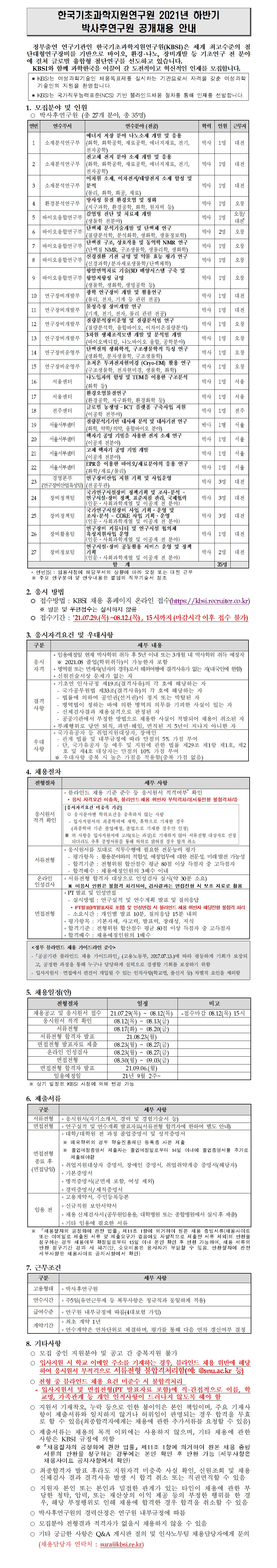 자세한 내용은 2021년 하반기 박사후연구원 채용공고문.pdf 파일을 참고해주세요.