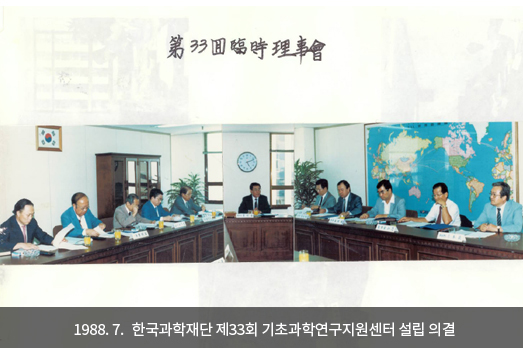 1988. 7. 한국과학재단 제33회 기초과학연구지원센터 설립 의결