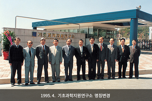 1995. 4. 기초과학지원연구소  명칭변경