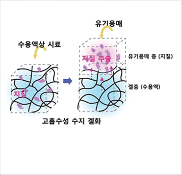 (left) Principle of lipid extraction using superabsorbent polymers